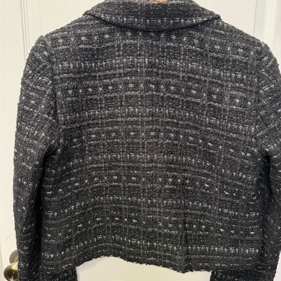 Kate Spade New York, Black Tweed Jacket, Size 12, Textured Blazer - Picture 5 of 9